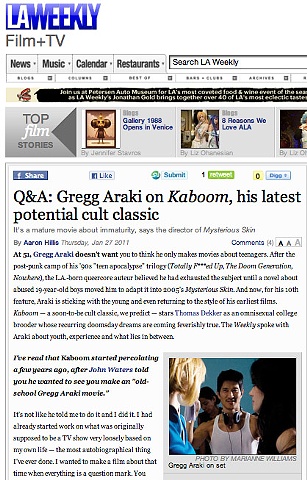Gregg Araki Kaboom in LA Weekly