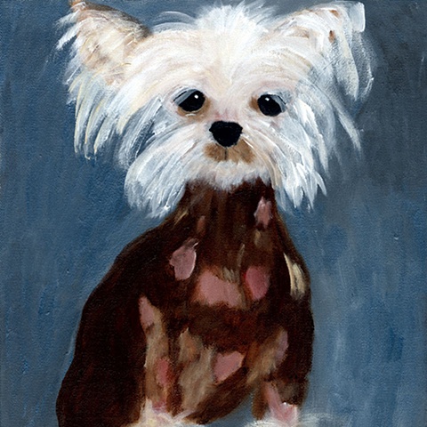 original contemporary modern acrylic painting Chinese Crested dog