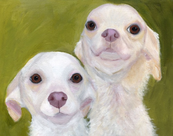 Original Dog Art Painting Double the Chihuahua Attitude