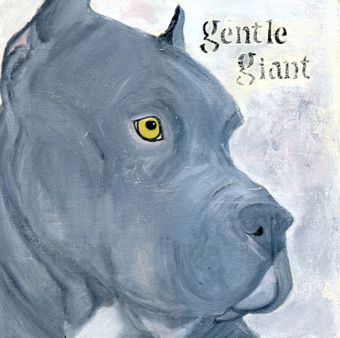 Gentle Giant Blue Pit Bull Terrier Original Painting