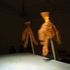 the Actress performs dangerous puppet show