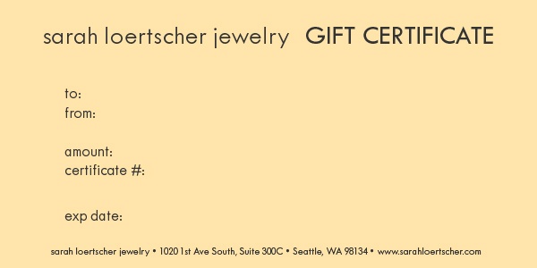 gift certificate