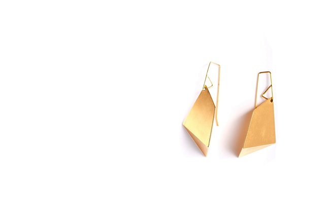 single fold earrings, small - gold 