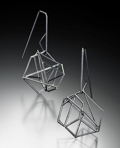 structure earrings, rhombas