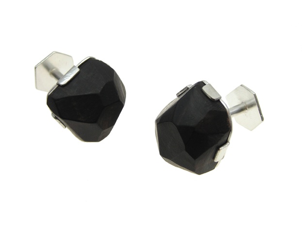 ebony facet cufflinks