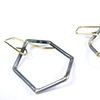 little steel hexagon earrings