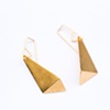 long single fold earrings / gold 