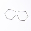 steel hex hoop earrings, small 