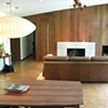 Room with view of redwood wall