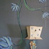 Wall with lamp