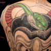 traditional japanese  mask tattoo by tatupaul