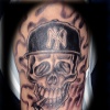 new york yankee skull tattoo by tatupaul