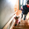 Passing on the stairs.