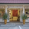 Red Rock visible through door of Four Corners Gallery in Bluffton, SC.