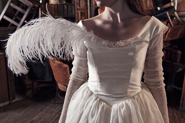 Mariam Ostrich Feather and Swarovsky Crystal Branches