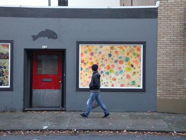 guy walking by my fresh installation