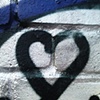 12 Blue graffiti heart on wall near canal London E3 by Hannah Edy 2 Aug 2009