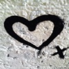 52 White graffiti heart under bridge North London UK by Hannah Edy 27 Sep 2009