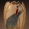 Blue Heron Vase