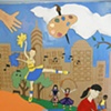 Detail, mural with additions by students in 2010