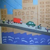 Detail, mural with additions by students in 2010