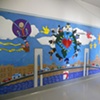 Detail, mural with additions by students in 2010