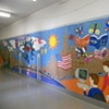 Detail, mural with additions by students in 2010