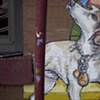Detail from fire escape: Kiso, cafe owner's dog 