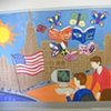 Detail, mural with additions by students in 2010