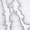 Roadstains #3: Coke spill from parked car on Potomac Ave., Chicago, fall 2004-working drawing (detail)