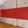 Oxbow water-line Project at Experimental Sound Studio, Chicago, IL
March 20 - May 8, 2011
ESS-painted wood relief of 20 foot line