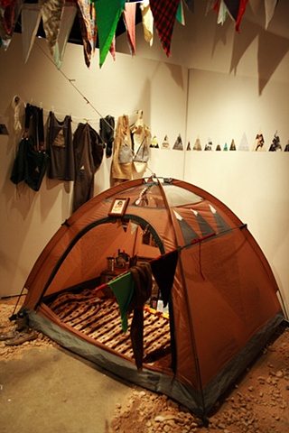 outside Mary's tent