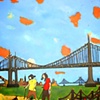 the promenade 
(p and c and cats lead up out of the east river)
