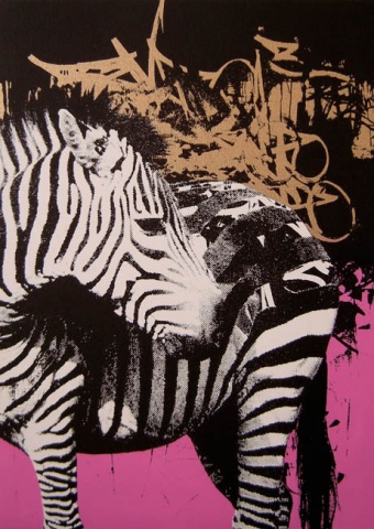 ZEBRAFITI (Pink + Gold)