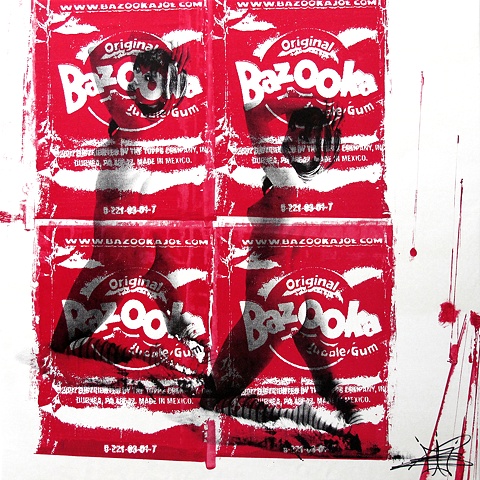 DOUBLE NUDE ON RED BAZOOKAS