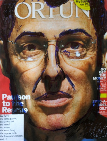From UNDERSTANDING IDEOLOGY series: Self Portait as  Treasury Secretary Amid Economic Disaster