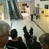 Down the escalator