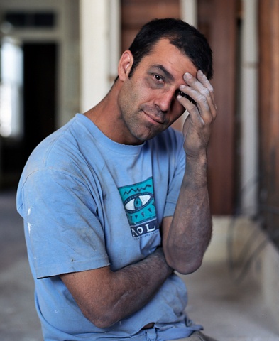 Zack Pausing, House Restoration, New Orleans, LA. 2006