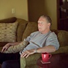 Marty watching football, 2008