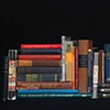 Fictional Bookshelf #2
(found objects on black backdrop)