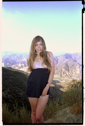 disposable camera portrait in the rolling hills of frazier park