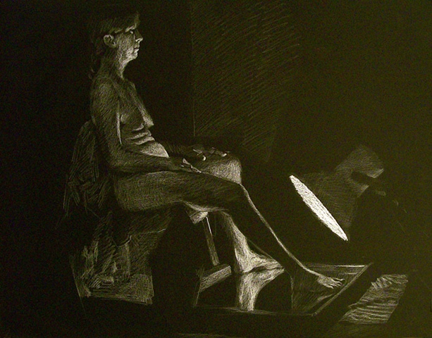 bernardine on black paper