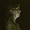 bernardine on black paper