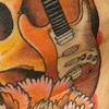 skull, peony and guitar
