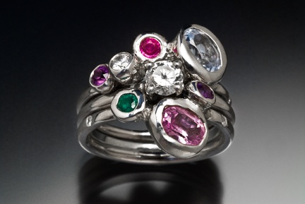 One of a kind, Rebecca Zemans, Precious stones, 14k white gold, sustainable