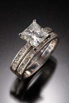 Diamond, diamonds, princess cut diamond, cast, custom, 14k gold, gold and diamonds, gold, commitment, wedding, jewelry