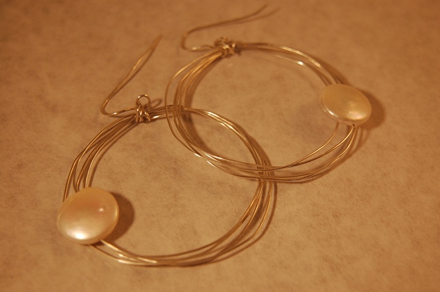 forged, sterling silver, Rebecca Zemans, Jewelry, earrings, pearl, natural, organic