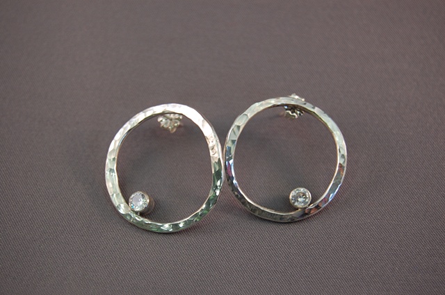 These earrings are available with faceted or cabochon cut stones as well in 14K gold.