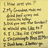 I like to list at least ten talking points before calling Erica.