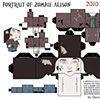 Portrait of Zombie Alison Papercraft Kit